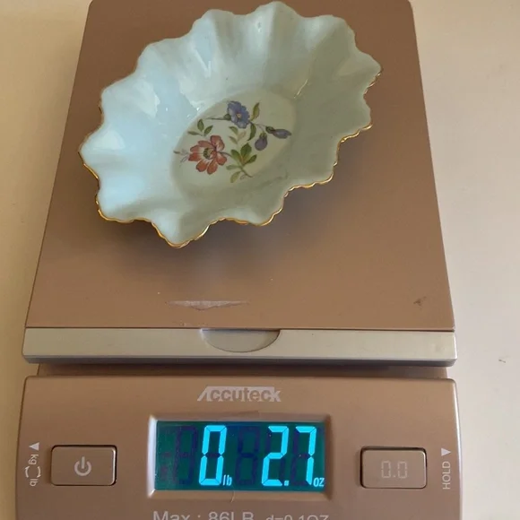 Vintage Adderley Trinket Dish Bone China Blue Floral Gold Detail Home Decor Art - Picture 5 of 5